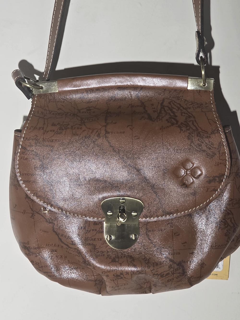#Patricia Nash Signature Map Riot Rust Saddle Shoulder Bag (Style S1449318)